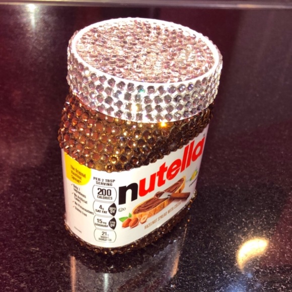 ๐NEW FRESH SEALED RHINESTONE CRYSTAL BLING BEDAZZLED NUTELLA CHOCOLATE SPREAD - Picture 4 of 8